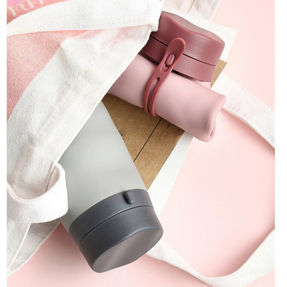 Collapsible Water Bottle - 600Ml Portable Water Bottle Silicone Foldable