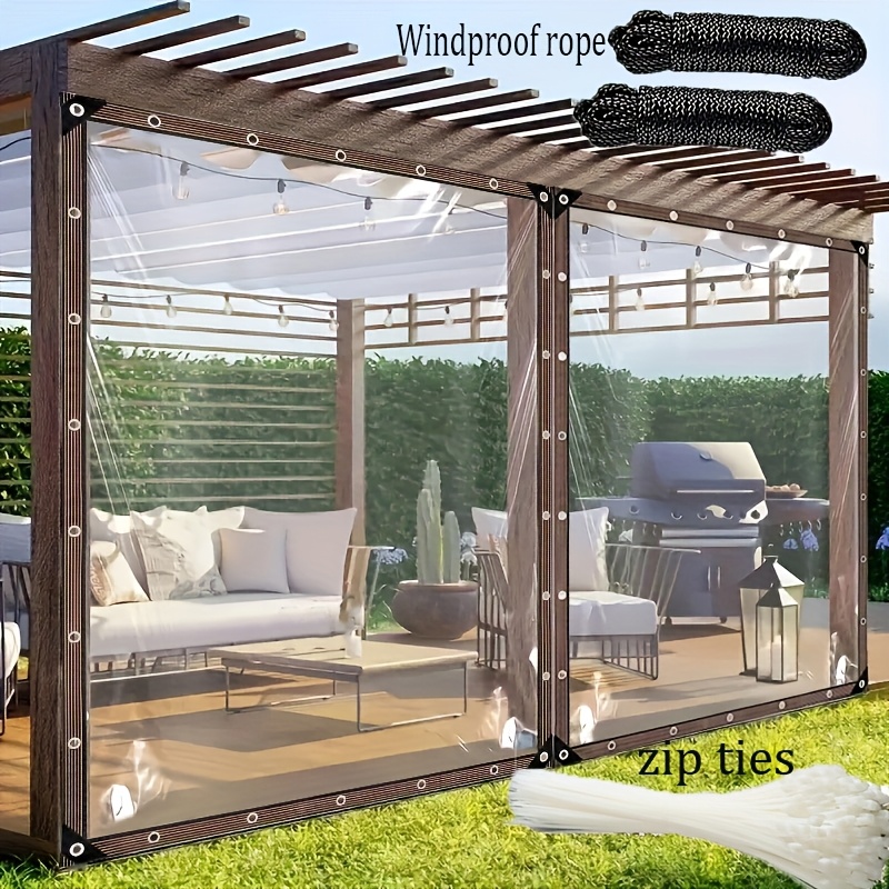 Outdoor Camping Canopy - Heavy-Duty Waterproof Clear Tarps with Grommets