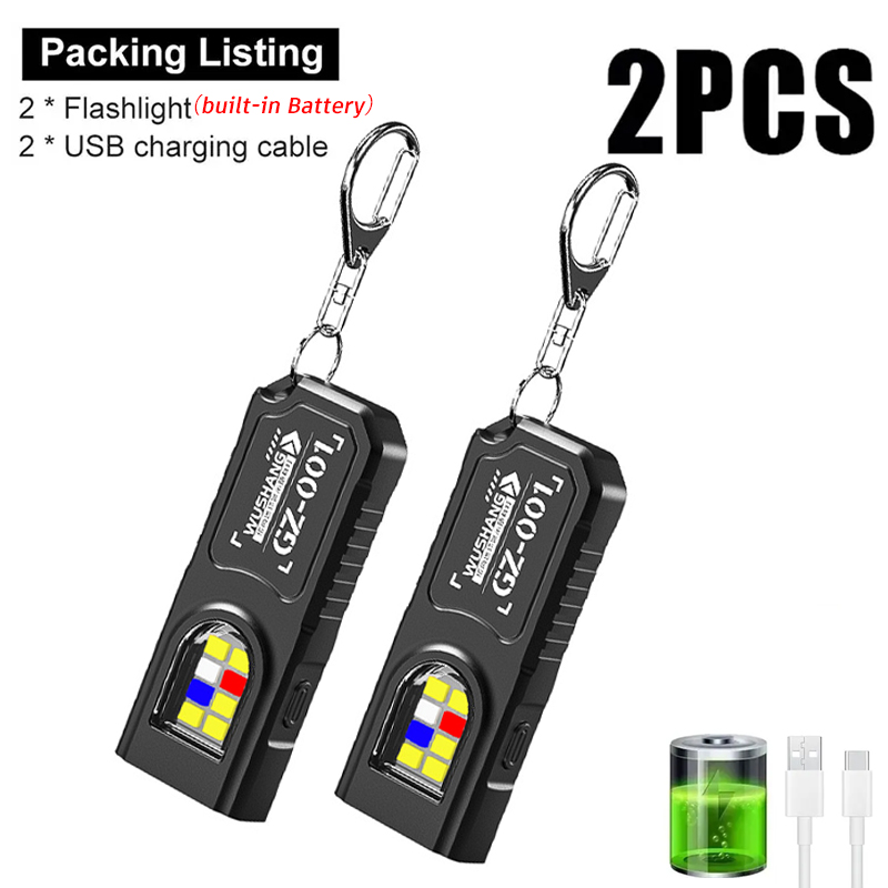 Outdoor Camping Lampe - Multifunctional Keychain Flashlight USB Rechargeable Mini