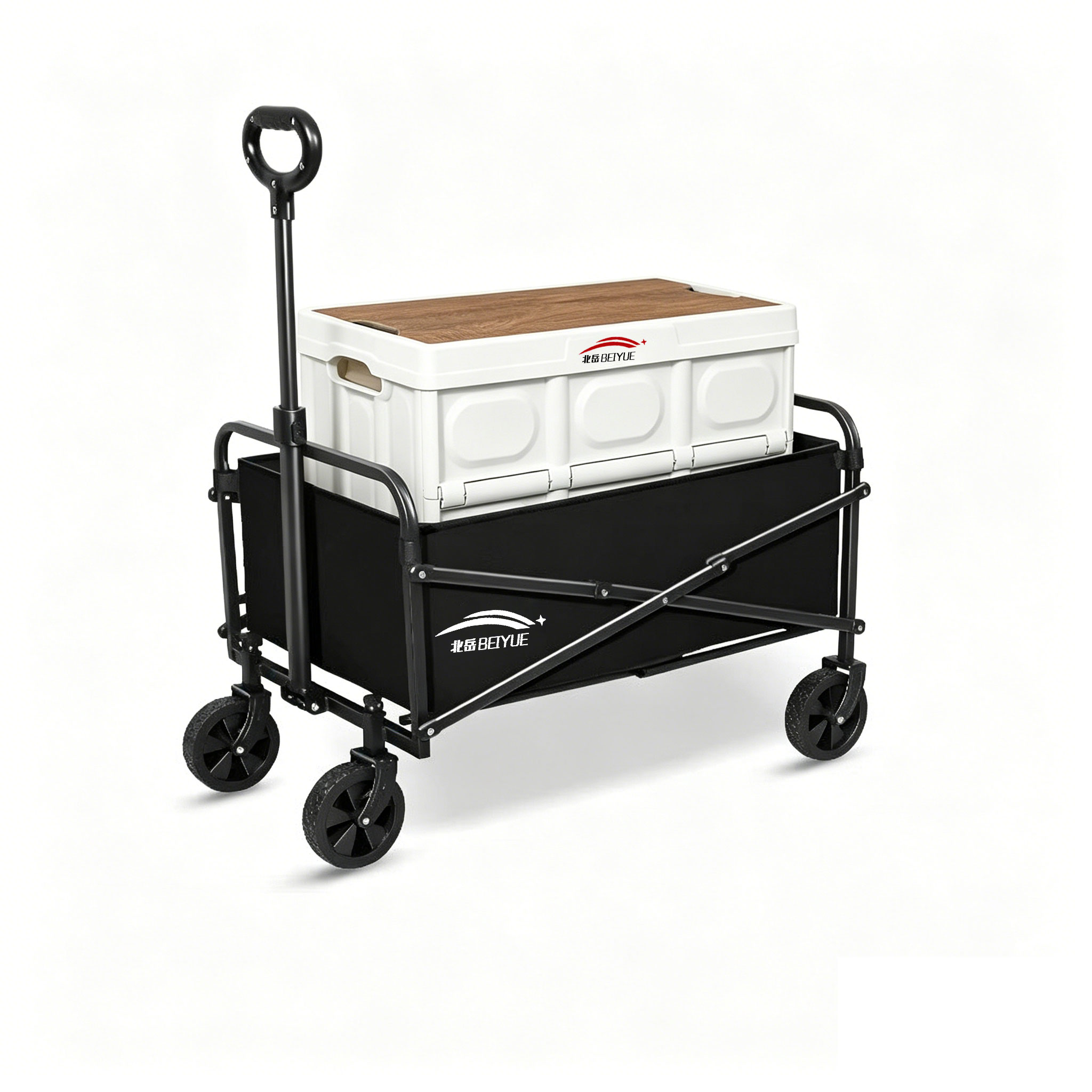 Outdoor Camping Vehicle Wagon - 5inch Universal Wheel 330lbs Folding Camping