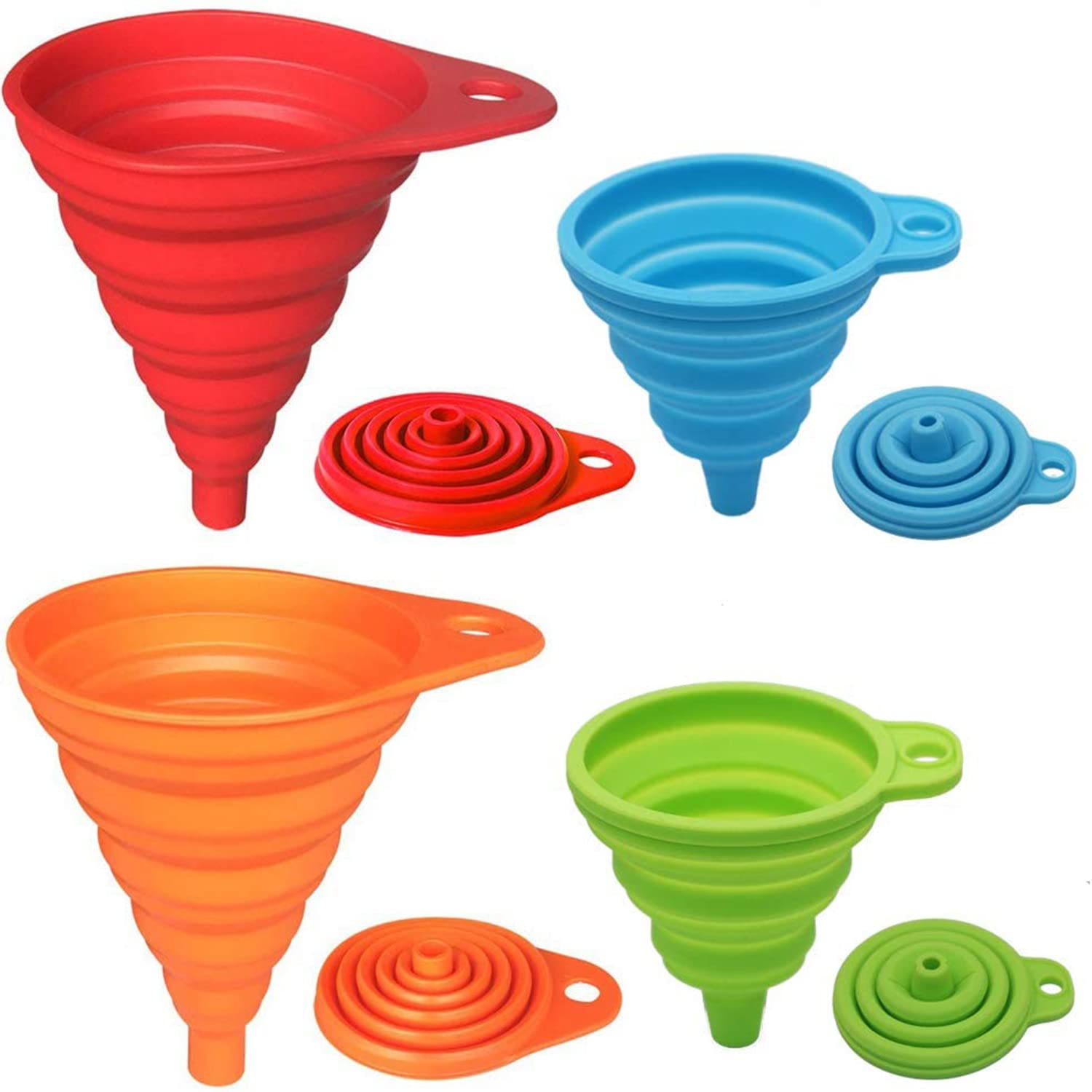 Collapsible Water Bottle - Collapsible Silicone Funnel Set 4-Pack, Small