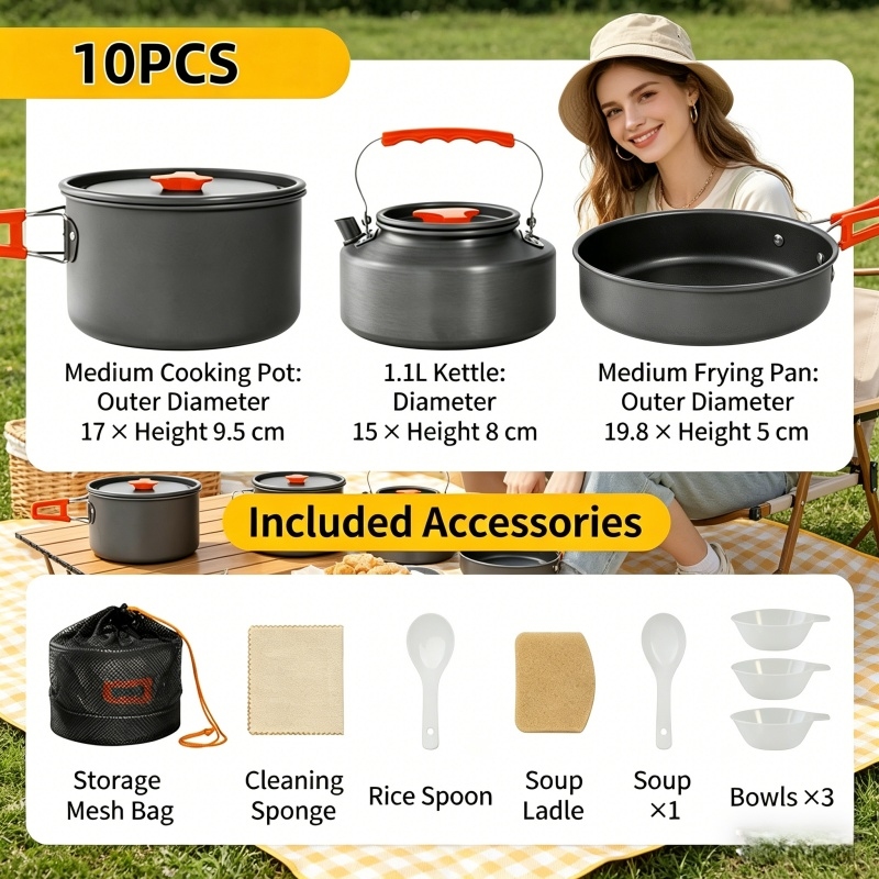 Outdoor Y Camping - Home Household Camping Cookware Set with