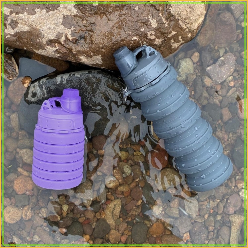 Collapsible Water Bottle - Collapsible Water Bottle 500ml, Portable Silicone