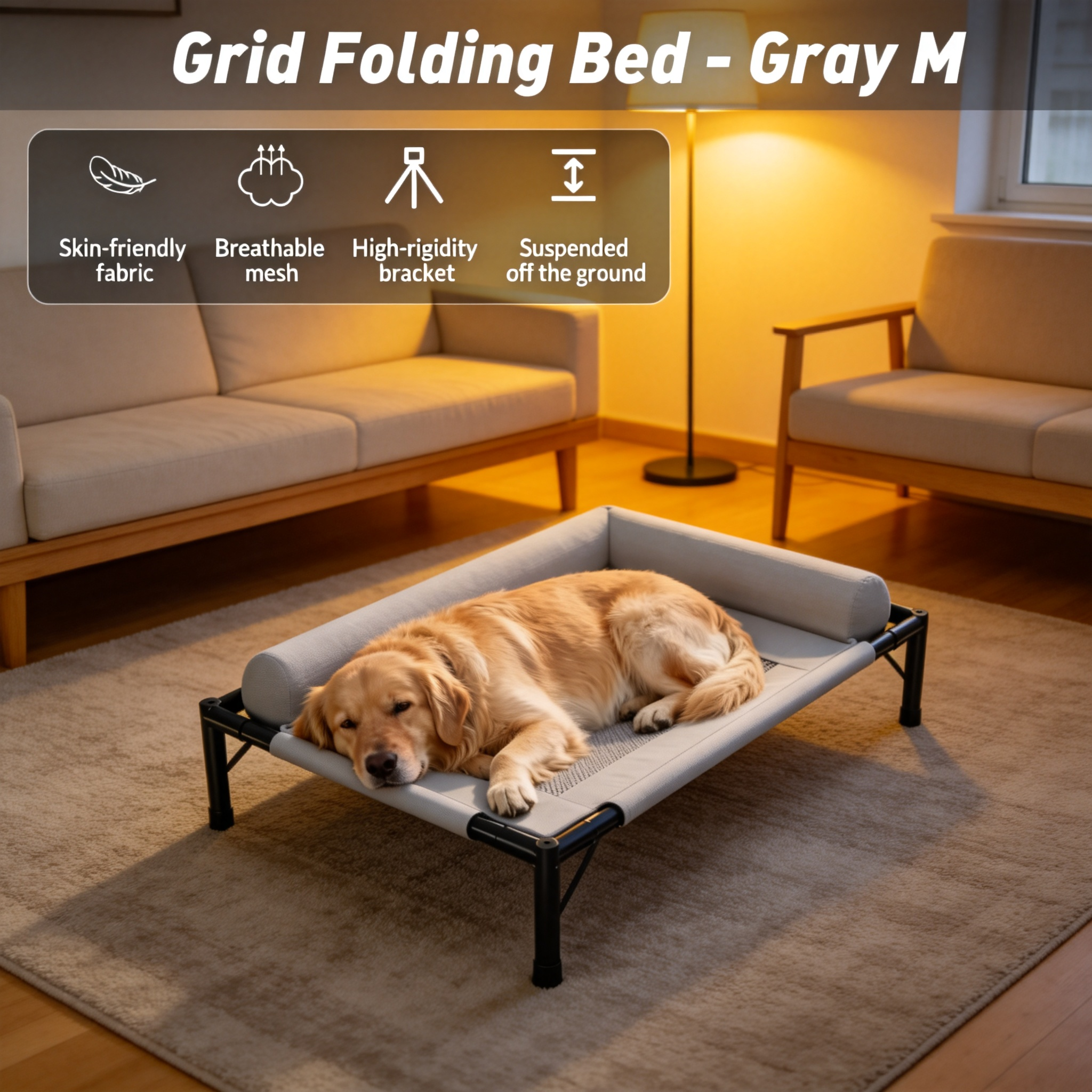 Outdoor Camping Dog Bed - Detachable Waable Foldable Dog Bed All