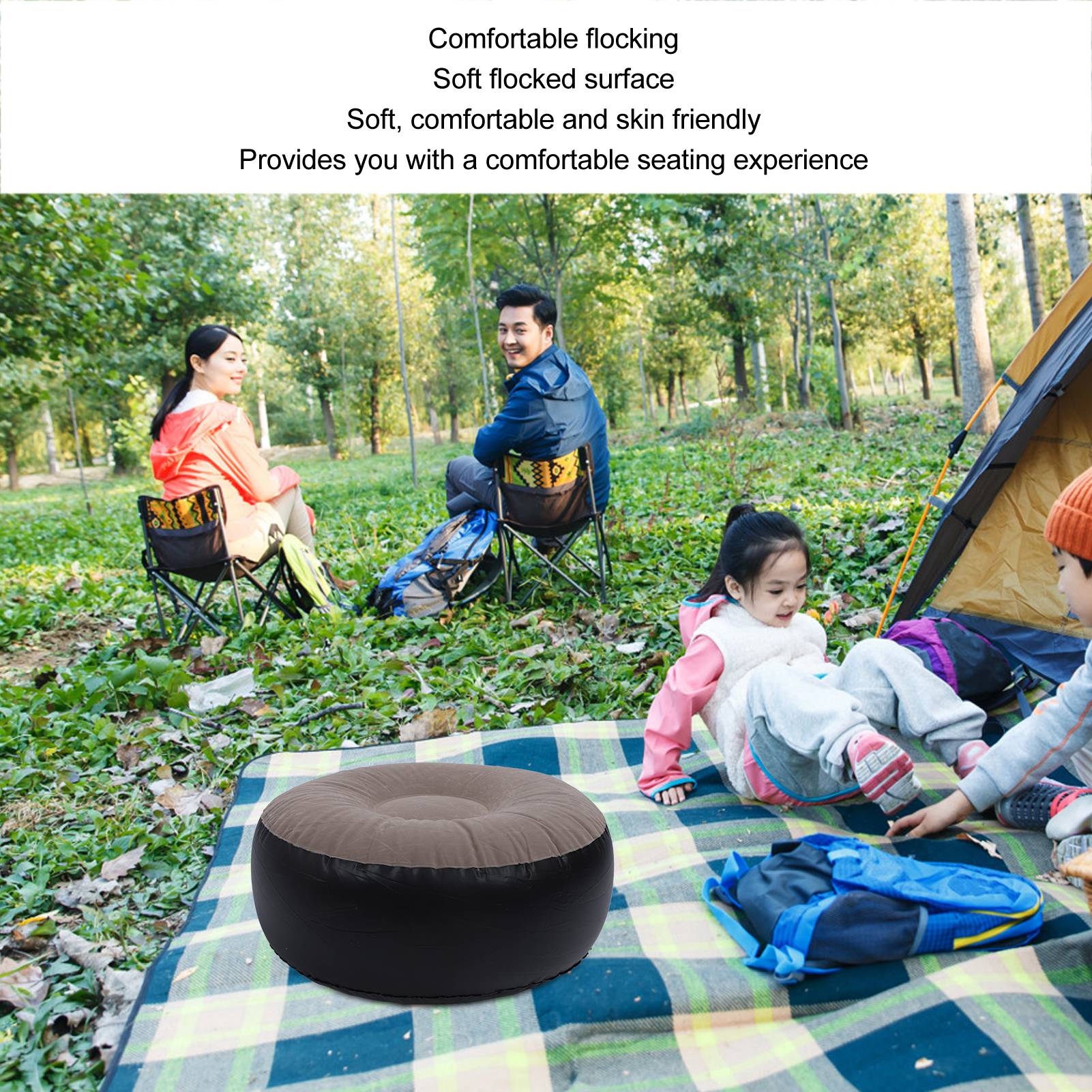 Inflatable Flocking Stool Mult - Outdoor Camping Furniture ulasan dan harga