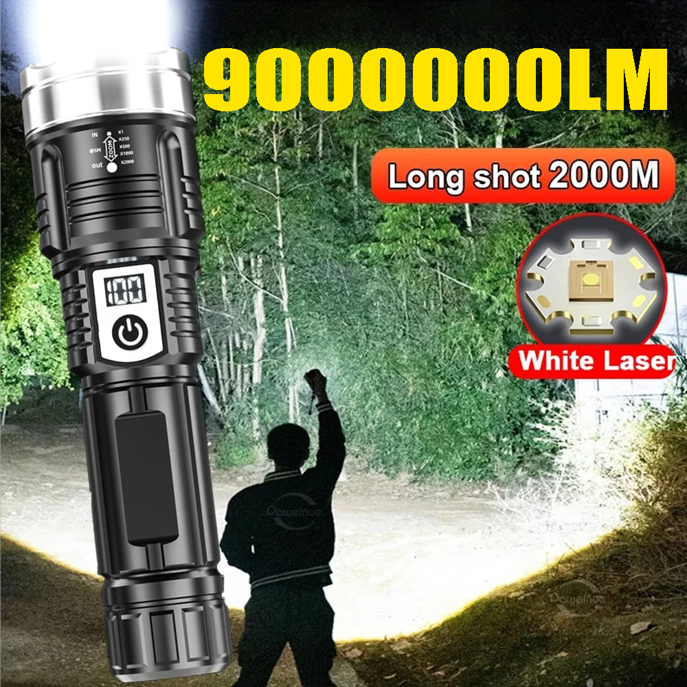 High Power 200000LM LED Flashl - Outdoor Camping Lampe ulasan dan harga