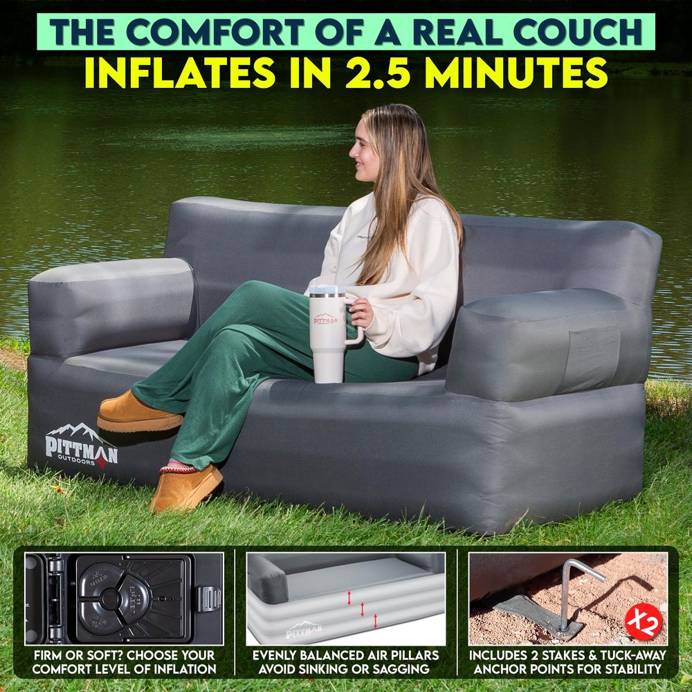 Inflatable Couch with Built in - Camping Outdoor Or Indoor ulasan dan harga