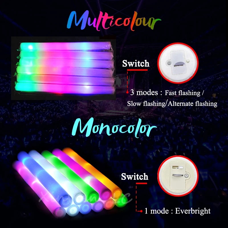 1/15/30Pcs Colourful Flashing  - Glow Sticks Survival ulasan dan harga