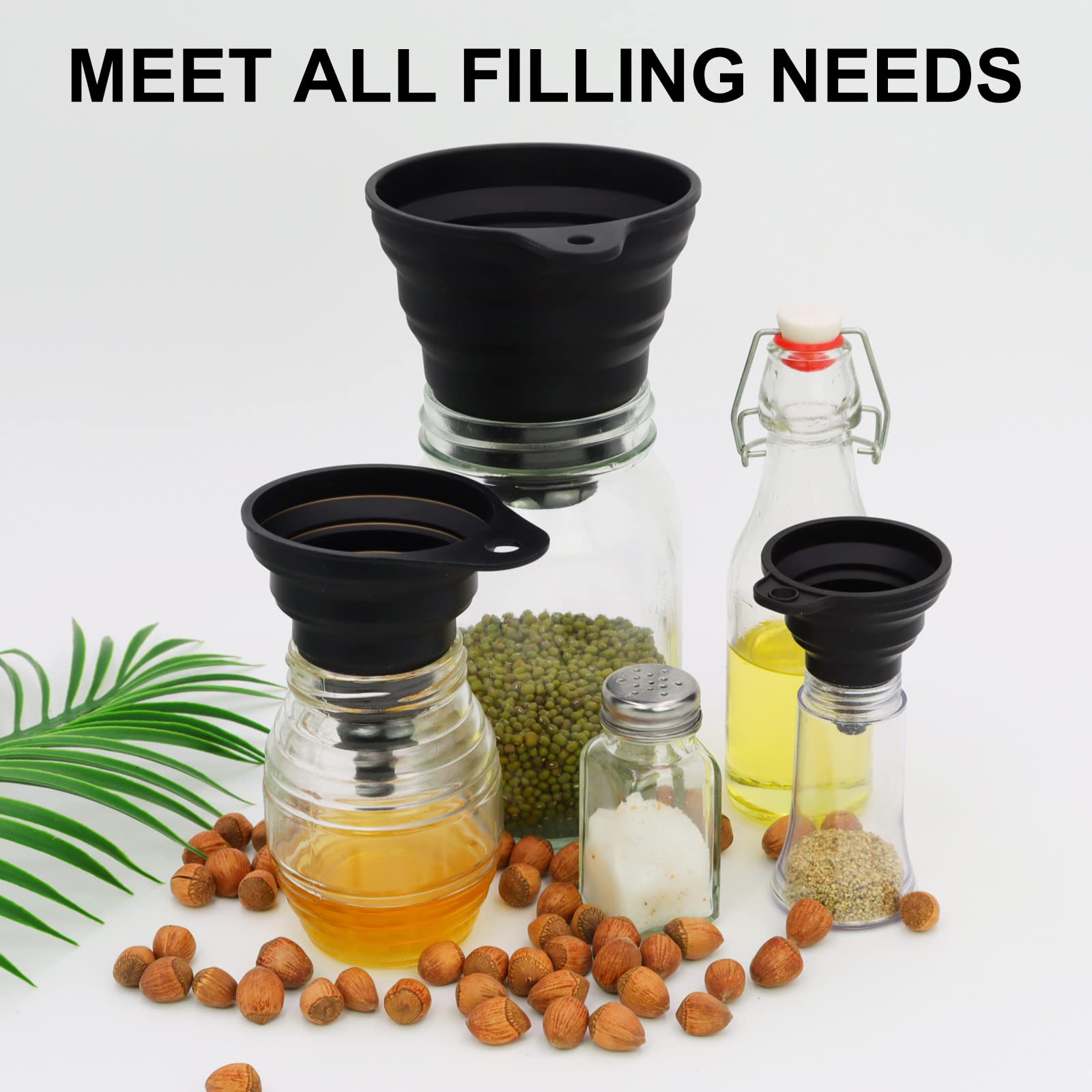 3 Pcs Kitchen Funnel Set, Sili - Collapsible Water Bottle ulasan dan harga