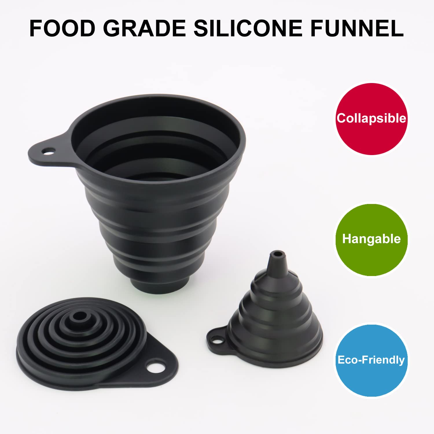 3 Pcs Kitchen Funnel Set, Sili - Collapsible Water Bottle ulasan dan harga
