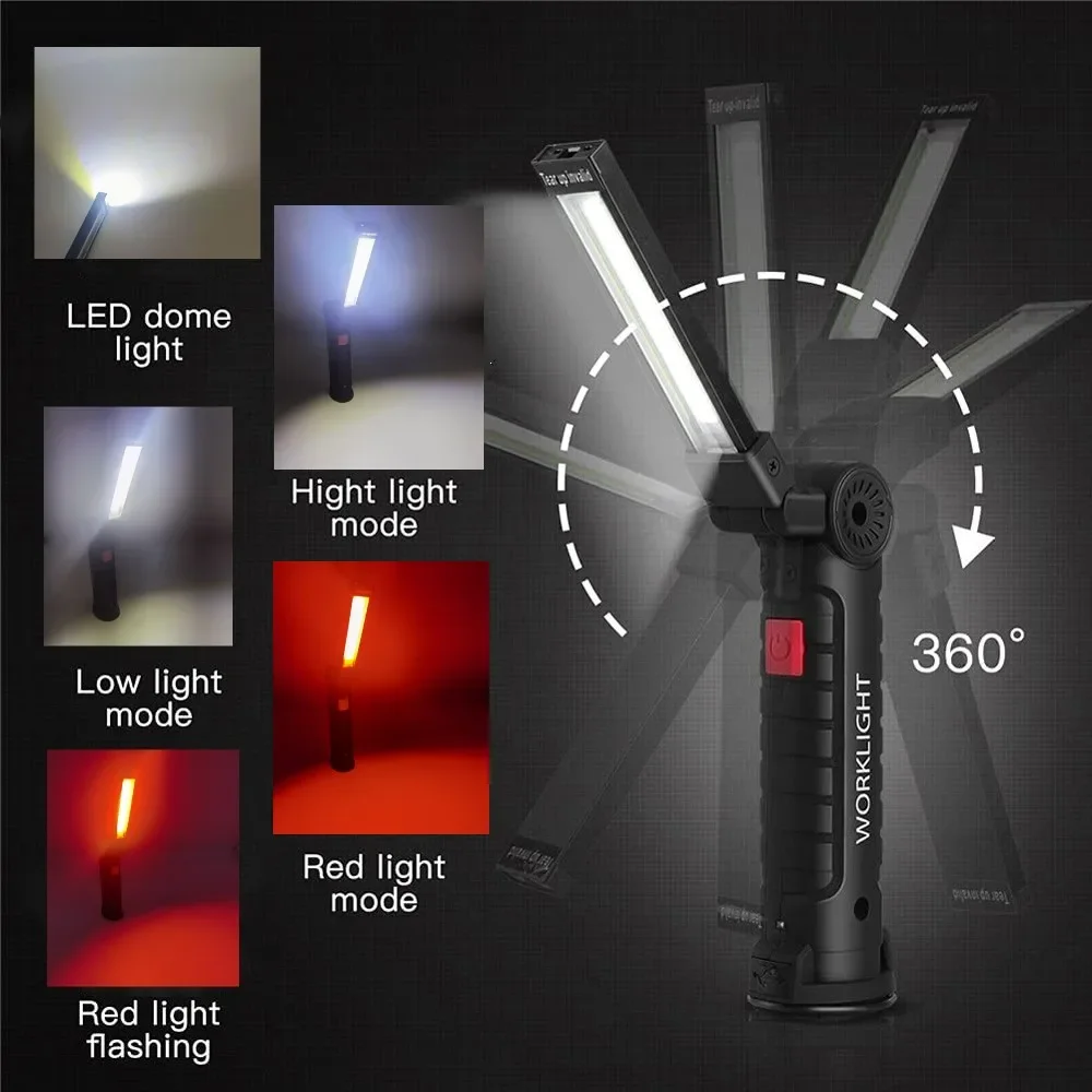 Portable COB LED Flashlight US - Outdoor Camping Lampe ulasan dan harga