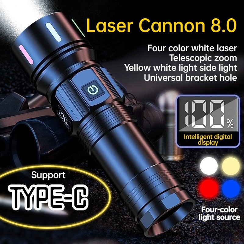 Strong Light LED Flashlight Te - Outdoor Camping Lampe ulasan dan harga