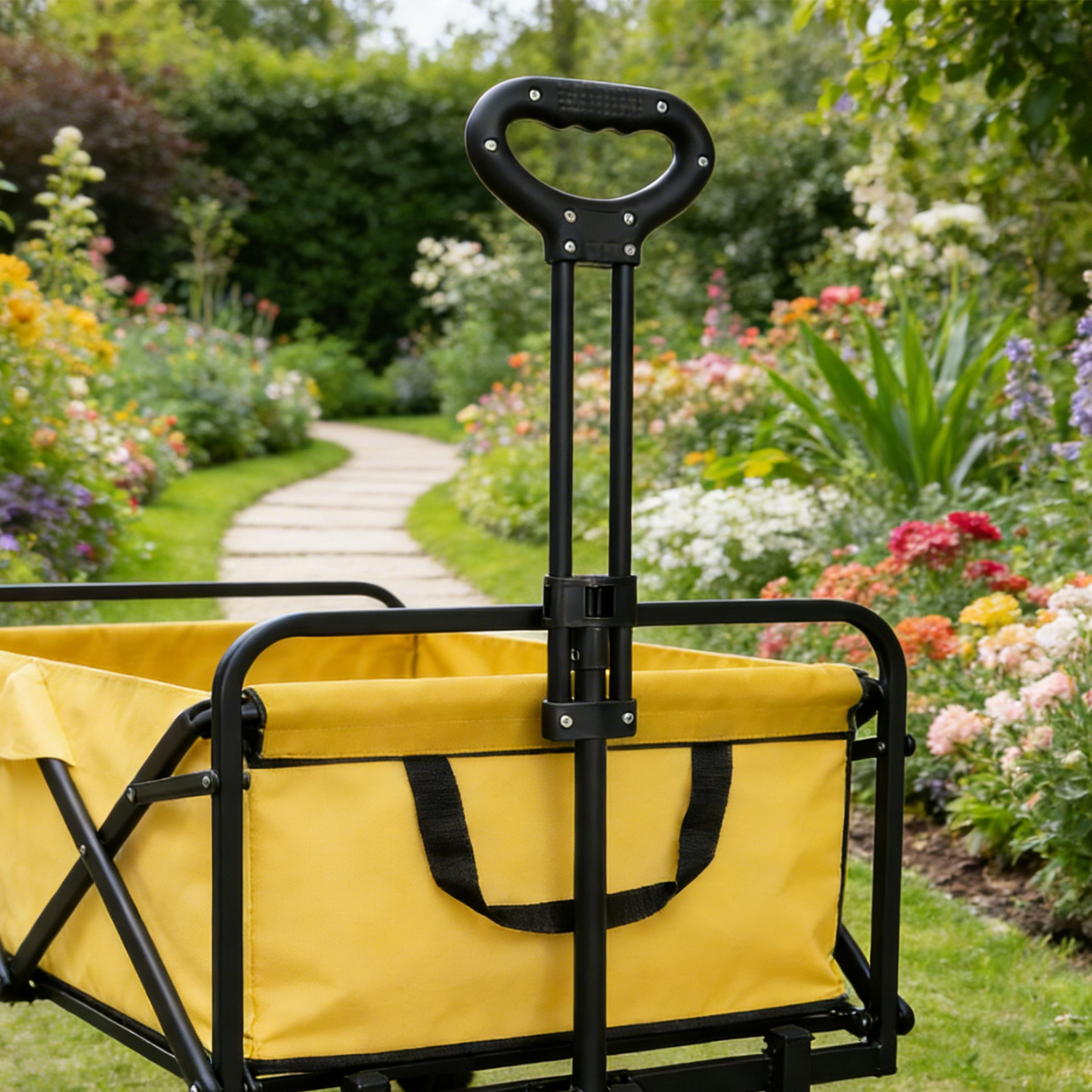 1Set Folding Wagon Push Handle - Outdoor Camping Trolley ulasan dan harga