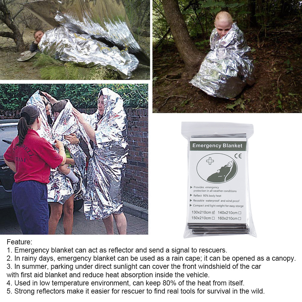 1-10PCS Emergency Thermal Blan - Outdoor Camping Rug Waterproof ulasan dan harga