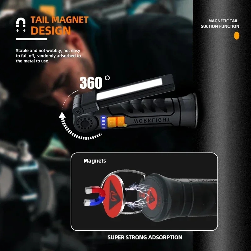 Portable COB LED Flashlight US - Outdoor Camping Lampe ulasan dan harga