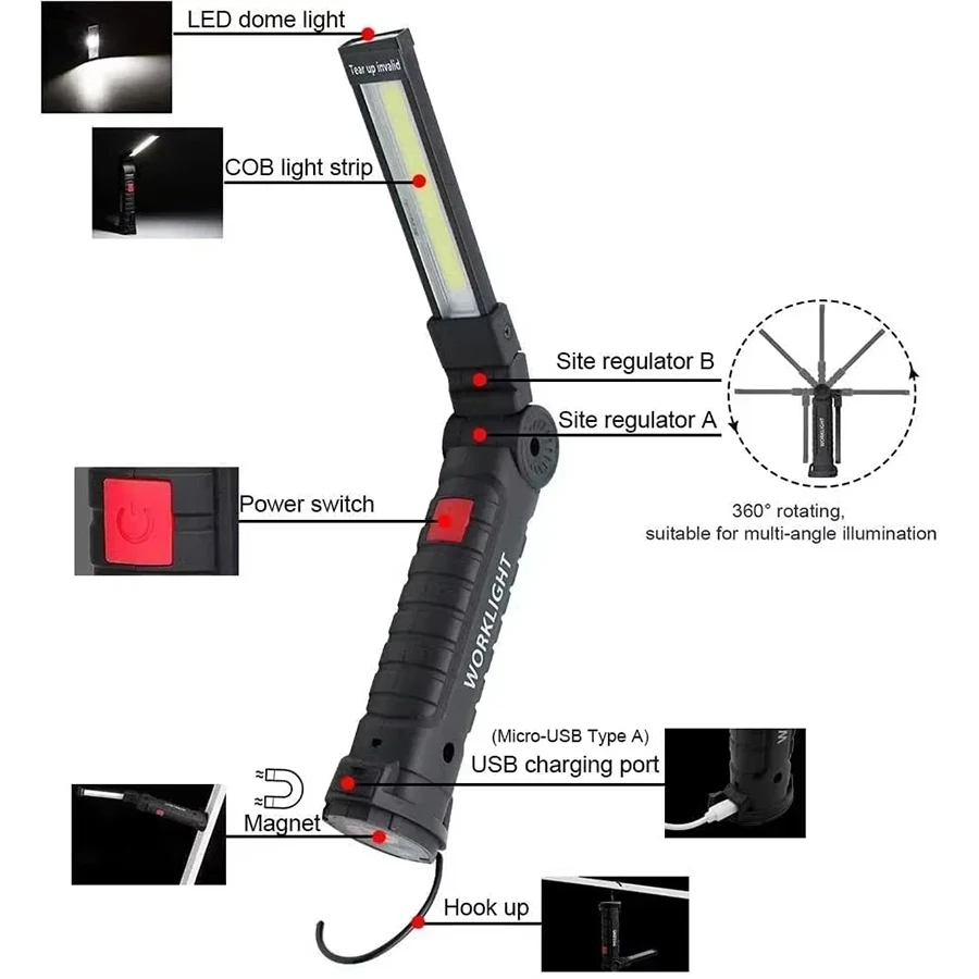 Rechargeable Magnetic Work Lig - Outdoor Camping Lampe ulasan dan harga