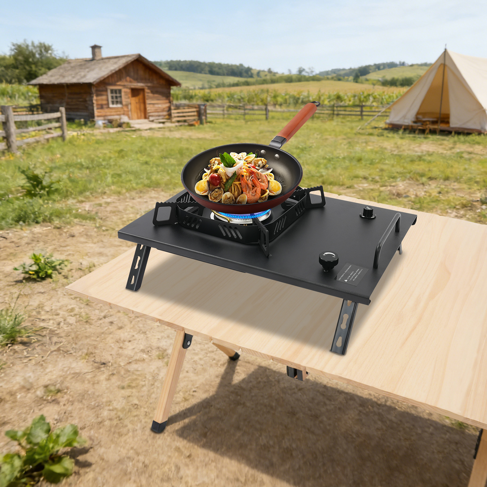 Black Outdoor Gas Stove, Folda - Outdoor Camping Gas Stove ulasan dan harga