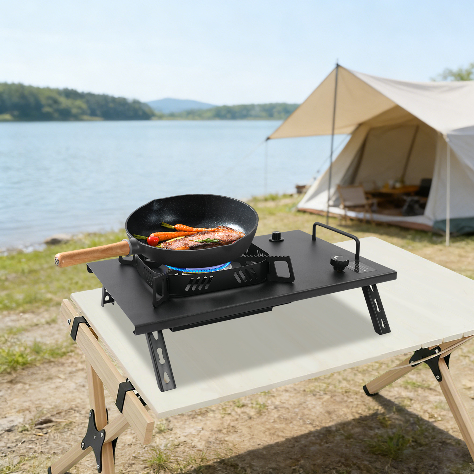 Black Outdoor Gas Stove, Folda - Outdoor Camping Gas Stove ulasan dan harga