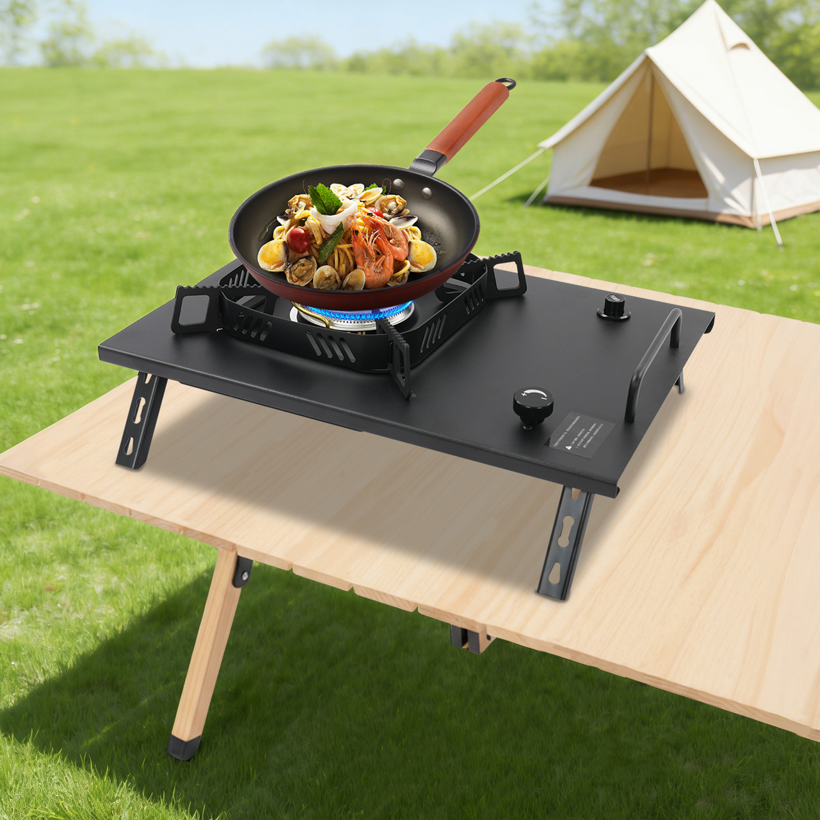 Black Outdoor Gas Stove, Folda - Outdoor Camping Gas Stove ulasan dan harga