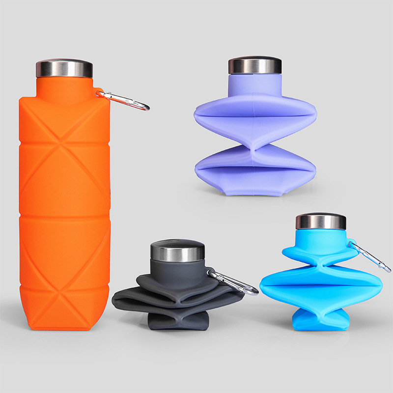 1Pcs Silicone Diamond Folding  - Collapsible Water Bottle ulasan dan harga