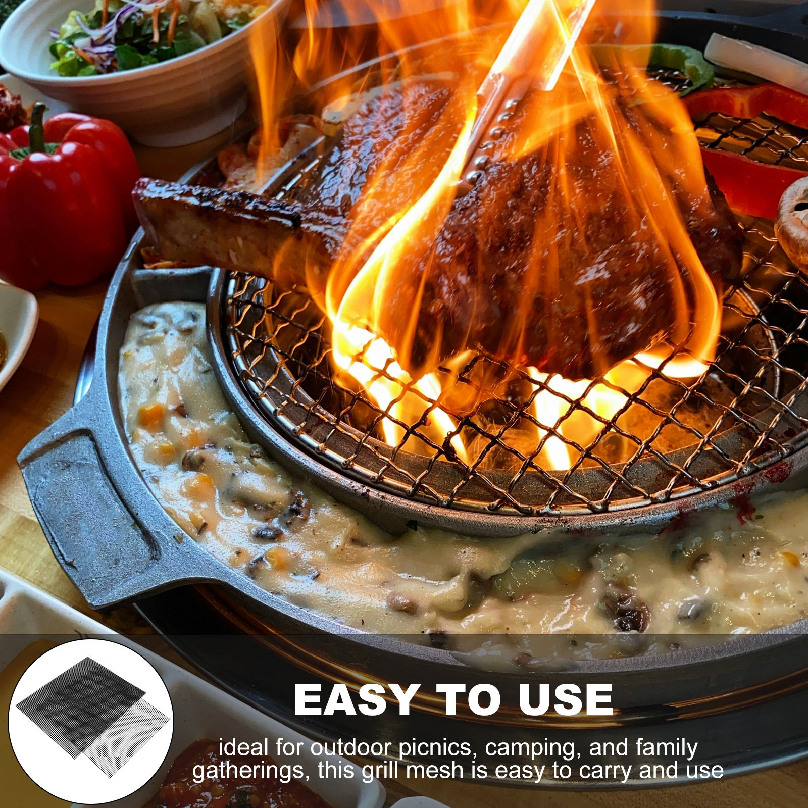 5Pcs Bbq Grill Mesh Mats Non S - Outdoor Gas Stove ulasan dan harga