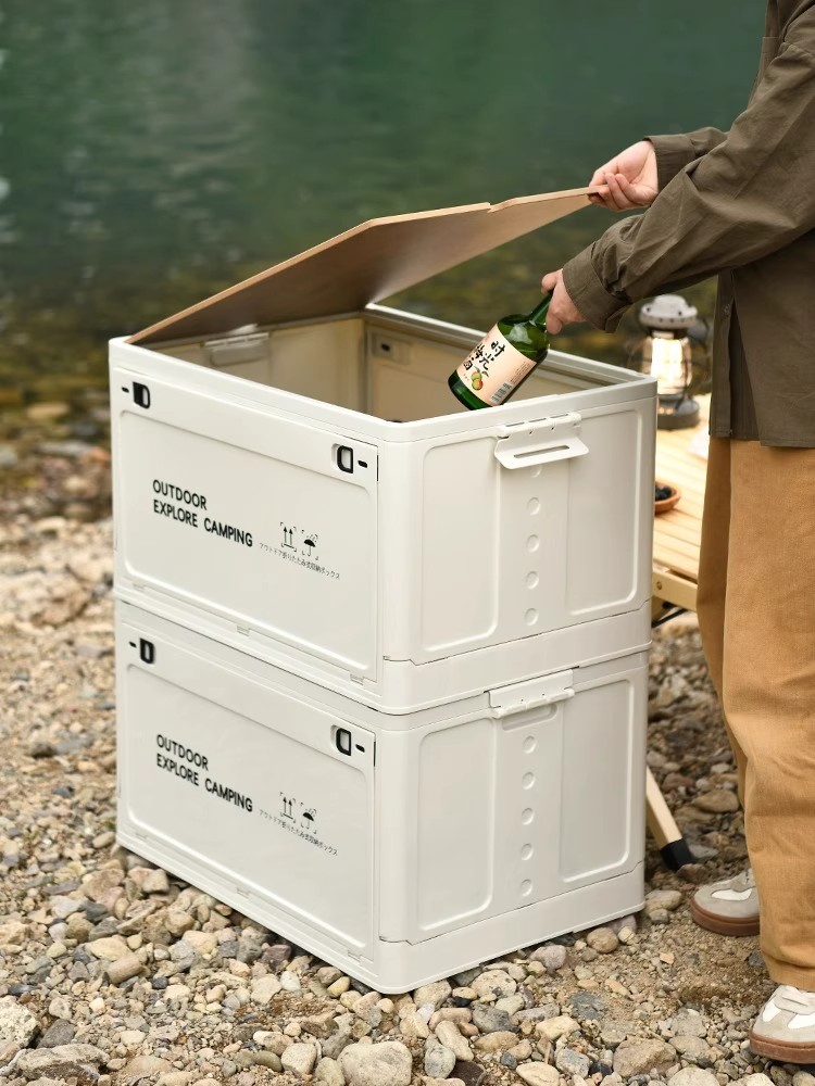 Outdoor Storage Box with Woode - Outdoor Camping Storage Box ulasan dan harga