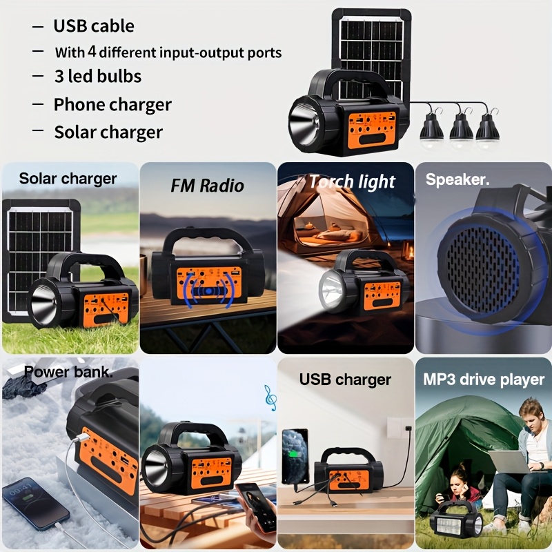 Solar Rechargeable Camping Lig - Portable Power Station ulasan dan harga