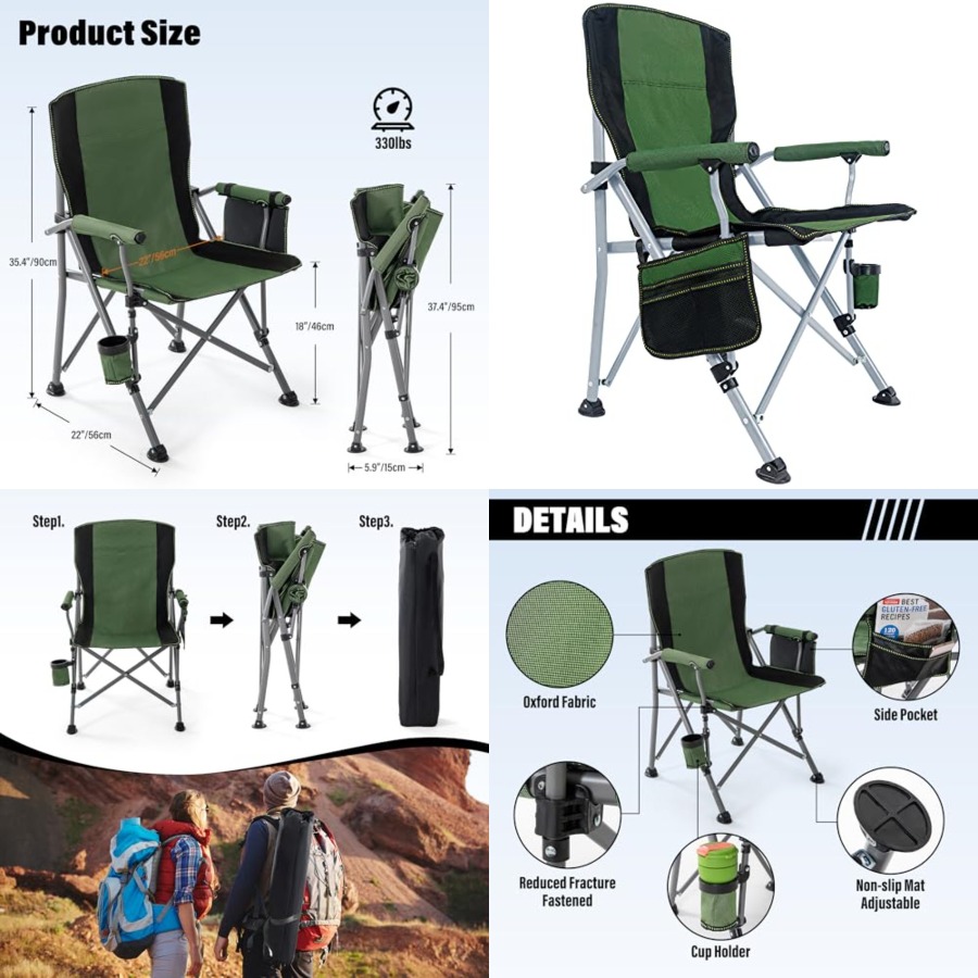 Camping Chair for Adults, Heav - Outdoor Camping Chairs ulasan dan harga