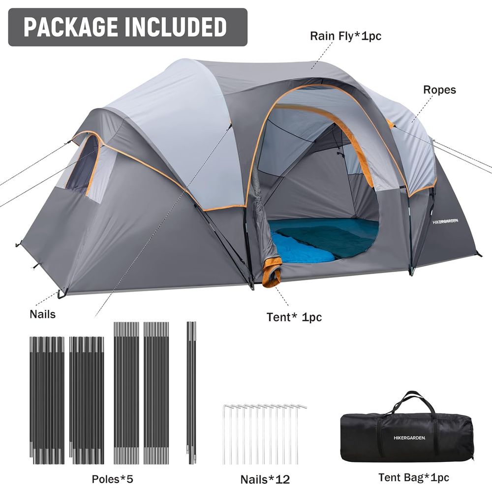 10-Person HikerGarden Tent - Q - Outdoor Camp ulasan dan harga