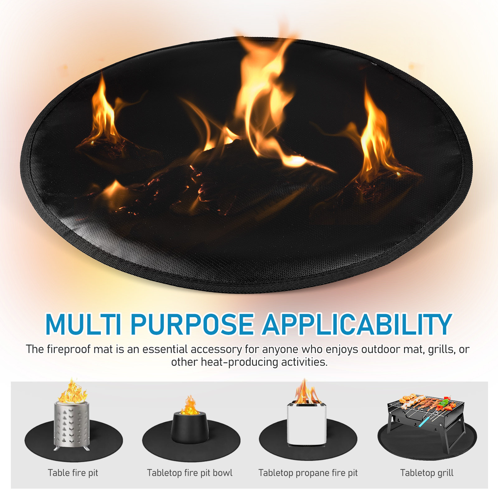 Fire Pit Mat Heat Proof Silico - Outdoor Gas Stove ulasan dan harga