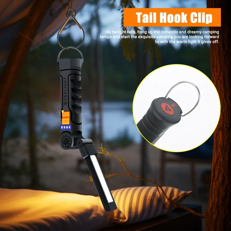 Portable COB LED Flashlight Re - Outdoor Camping Lampe ulasan dan harga