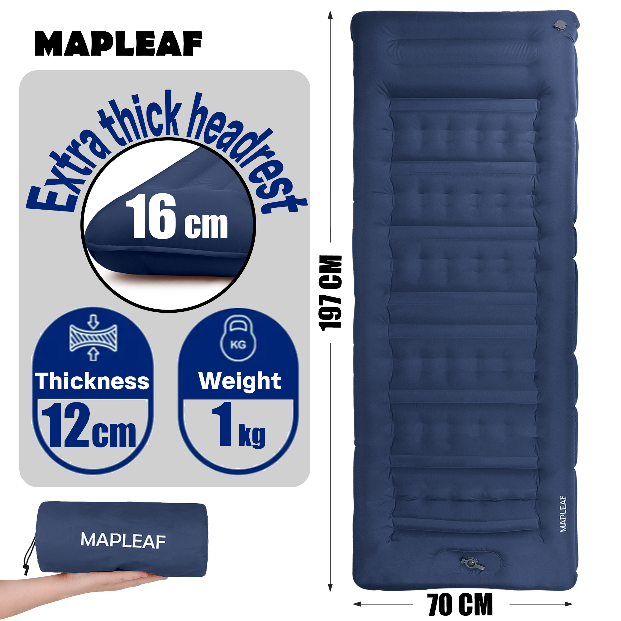 MAPLEAF 12cm Air Mattress Camp - Outdoor Camping Rug Waterproof ulasan dan harga