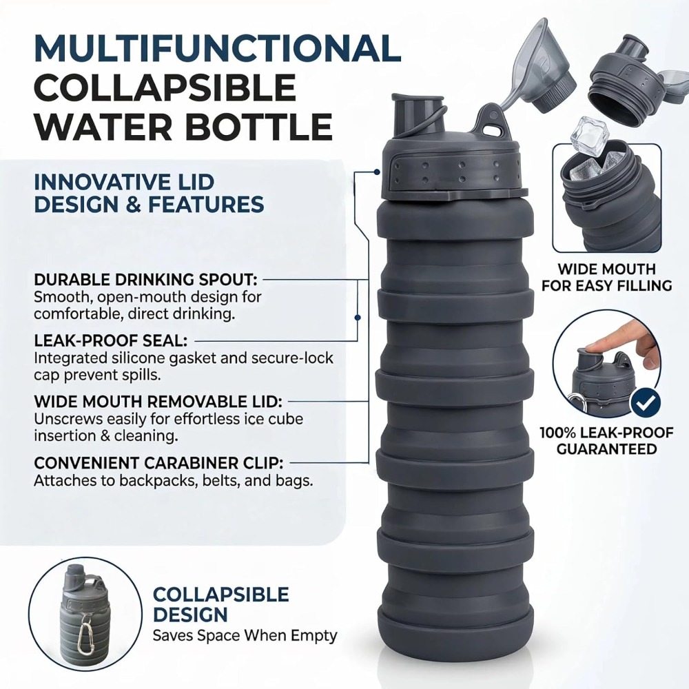 Collapsible Water Bottle 500ml - Collapsible Water Bottle ulasan dan harga