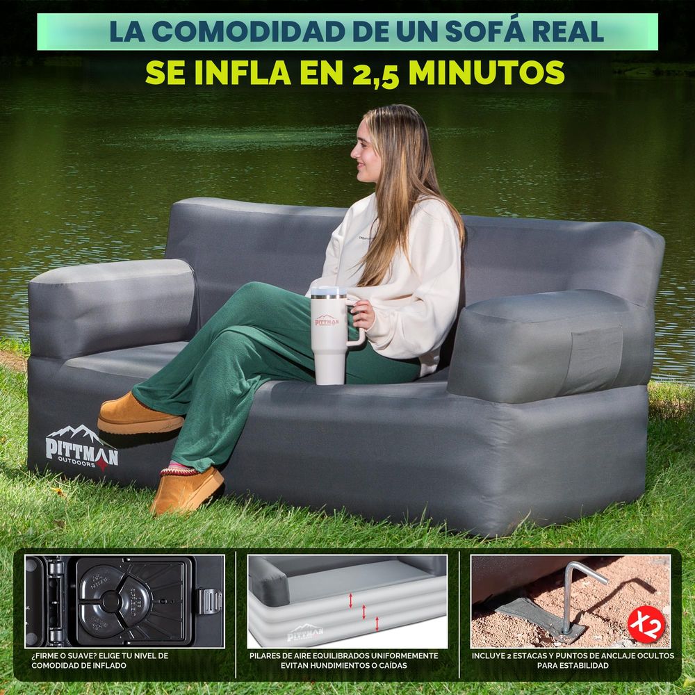 Inflatable sofa with integrate - Camping Outdoor Or Indoor ulasan dan harga