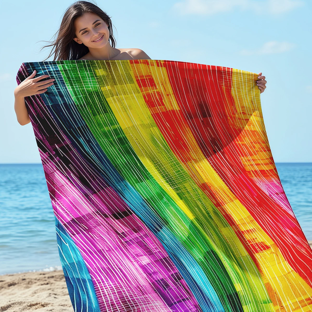 200x240cm Rainbow Beach Mat Sa - Outdoor Camping Rug Waterproof ulasan dan harga