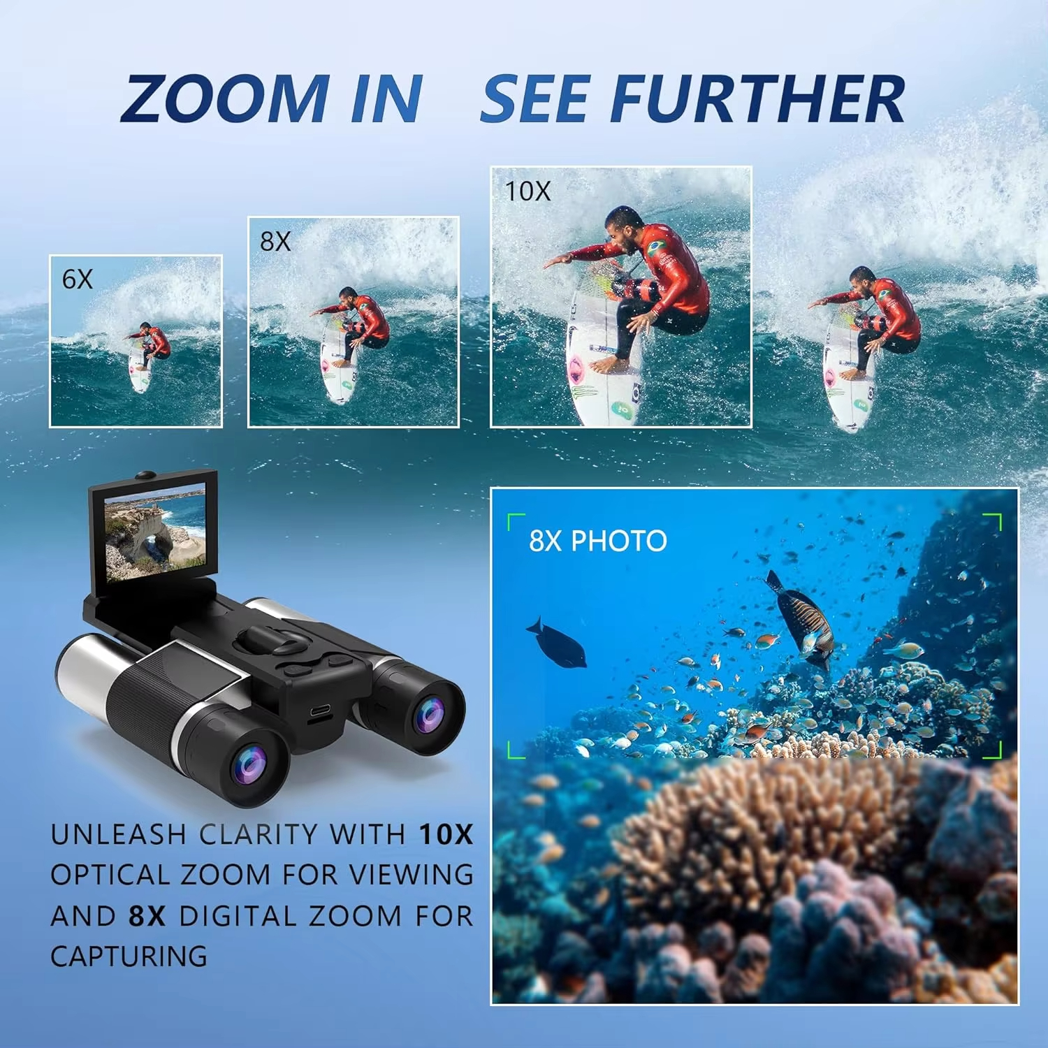 8X Digital Zoom Camera Binocul - Outdoor Camping Videos ulasan dan harga