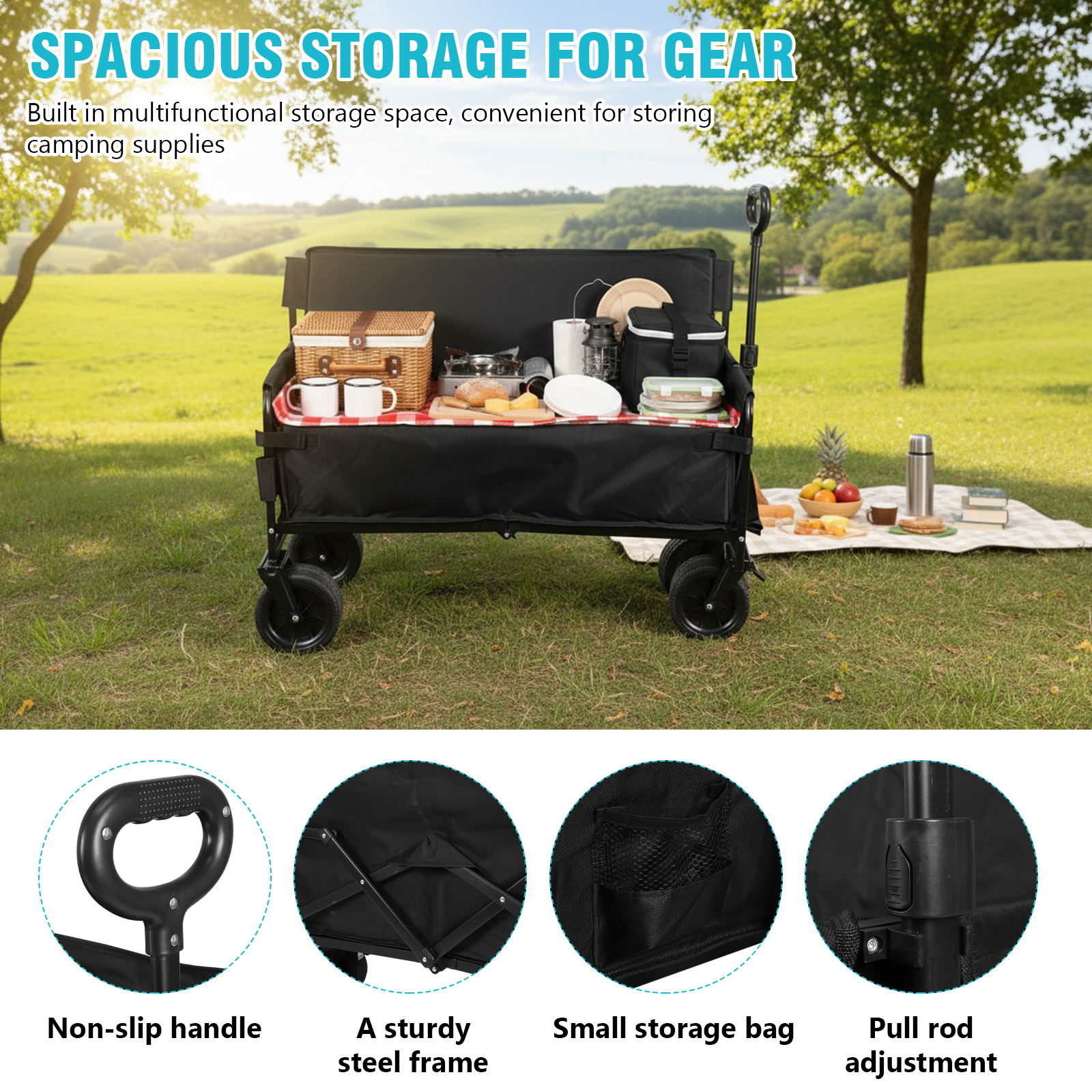 Large Capacity Collapsible Wag - Outdoor Camping Trolley ulasan dan harga